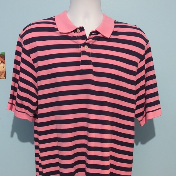 Daniel Cremieux Other - Daniel Cremieux Vibrant Striped Pink And Navy Blue Polo Shirt